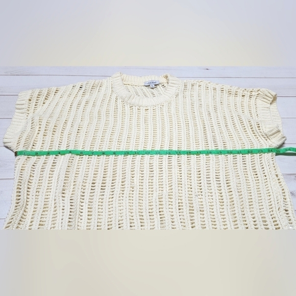 White Birch Open Knit Short Sleeve Short Sleeve Top XL New Without Tags - Picture 7 of 8
